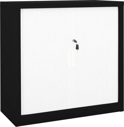 VIDAXL SZAFKA Z DRZWIAMI PRZESUWNYMI, CZARNO-BIAŁA, 90X40X90 CM, STAL