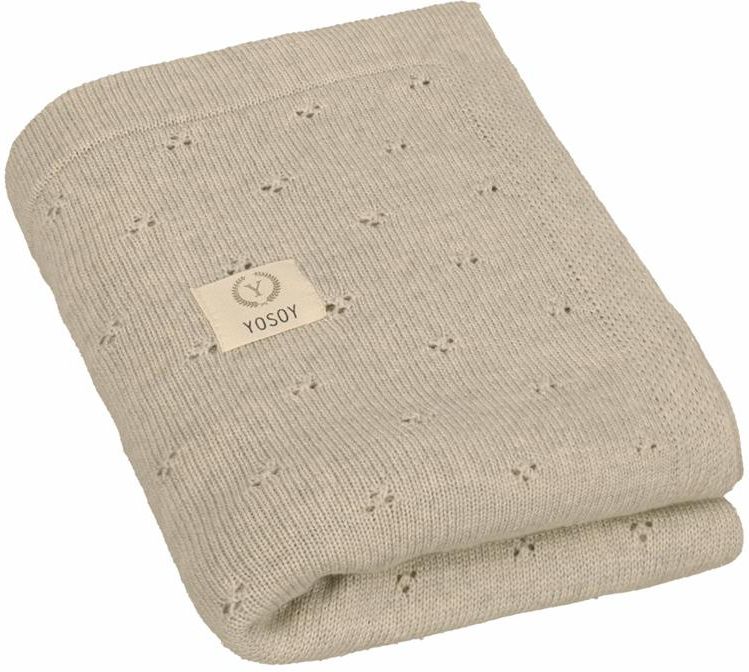 Yosoy Koc dziany 100% merino wool JERSEY-Krem Melange - zdjęcie 1 Yosoy Koc dziany 100% merino wool JERSEY-Krem Melange