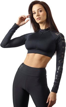 OLIMP LIVE & FIGHT Women's Long Sleeve Crop TOP GUILTY BLACK - Damska koszulka z długimi rękawami