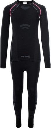 Bielizna termoaktywna dziecięca zestaw bluza + spodnie kalesony legginsy Brugi 1RAP EHQ czarna rozmiar 116-134