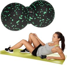 Zdjęcie Aqua-Sport Duoball Wałek Do Masażu Roller Fitness Ball Piłka Black-Green Czarny Zielony - Annopol