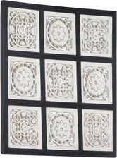 vidaXL Lumarko Ręcznie Rzeźbiony Panel Ścienny, Mdf, 60X60X1,5Cm, Czarno-Biały - zdjęcie 1
