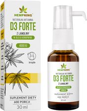 Hempking Naturalna Witamina D3 Forte z lanoliny w kroplach w bio oleju konopnym - 30 ml