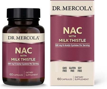 DR. MERCOLA NAC with Milk Thistle NAC z Ostropestem Plamistym 60 Kaps.