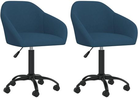 vidaXL Obrotowe Krzesła Stołowe 2 Szt. Niebieskie Aksamitne 13452-330555