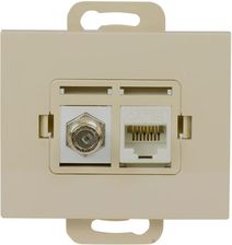 Abex Gniazdo Tv Typu F + Rj45 Komputerowe Pojedyncze Nieekranowane 6Cat Beżowe (9002704)