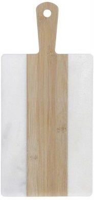 Dkd Home Decor Deska Do Krojenia Biały Bambus Marmur 38X18X1Cm