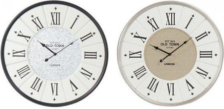 Dkd Home Decor Zegar Ścienny Szary Beżowy Żelazo Drewno Mdf 2Szt. 60X5X60Cm
