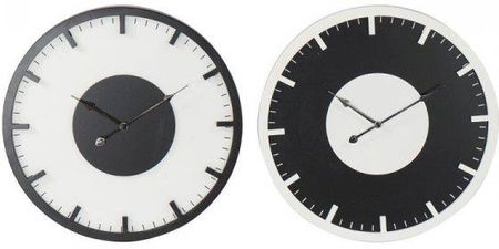 Dkd Home Decor Zegar Ścienny Czarny Biały Drewno Mdf 50X4.5X50Cm 2Szt.