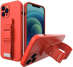Hurtel Rope Case Żelowe Etui Ze Smyczą Łańcuszkiem Torebka Smycz iphone 13 Pro Max Czerwony