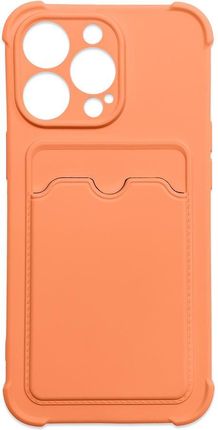 Hurtel Card Armor Case Etui Pokrowiec Do iphone 13 Pro Max Portfel Na Kartę Silikonowe Pancerne Etui Air Bag Pomarańczowy 