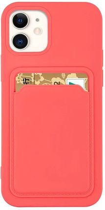 Hurtel Card Case Silikonowe Etui Portfel Z Kieszonką Na Kartę Dokumenty Do iphone 12 Pro Max Pomarańczowy 