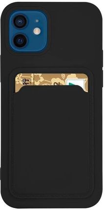 Hurtel Card Case Silikonowe Etui Portfel Z Kieszonką Na Kartę Dokumenty Do iphone 13 Pro Czarny 
