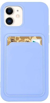 Hurtel Card Case Silikonowe Etui Portfel Z Kieszonką Na Kartę Dokumenty Do iphone 13 Pro Fioletowy 