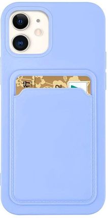 Hurtel Card Case Silikonowe Etui Portfel Z Kieszonką Na Kartę Dokumenty Do Xiaomi Redmi 10X 4G / Xiaomi Redmi Note 9 Purpurowy 