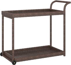 Zdjęcie Wózek barowy, brązowy, 100x45x83 cm, polirattan - Reda