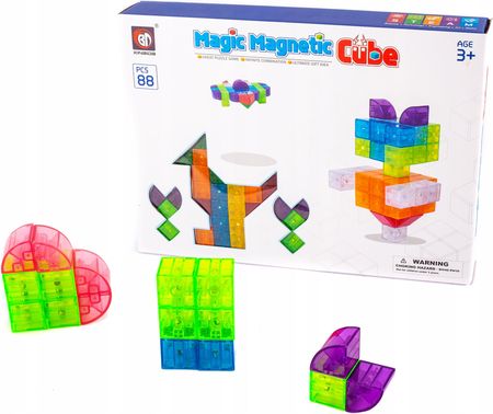 Midex Kolorowe Klocki Magnetyczne 3D Puzzle Przestrzenne