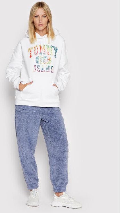 Tommy Jeans Spodnie dresowe Tjw Plush DW0DW11885 Fioletowy Relaxed Fit - zdjęcie 3 Tommy Jeans Spodnie dresowe Tjw Plush DW0DW11885 Fioletowy Relaxed Fit