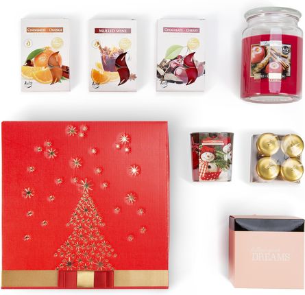 Zestaw świąteczny Premium POD CHOINKĘ -7 elementów, świece zapachowe i podgrzewacze