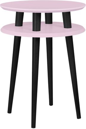 Stolik Ufo High Różowe Czarne Nowoczesny Z Czarnymi Nogami 34602-rozowy