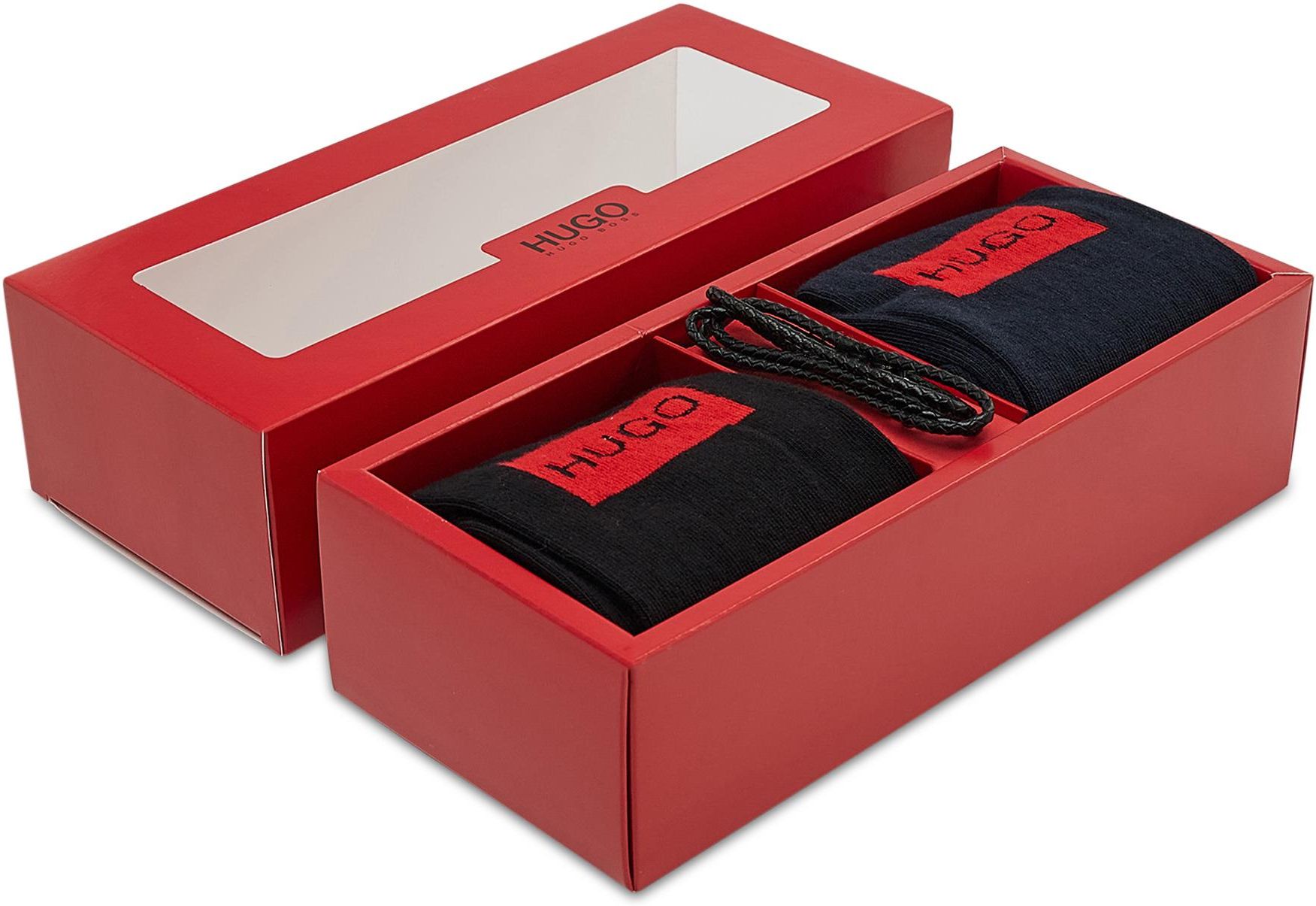 HUGO 2P Giftset Gadget CC - Set Regalo 2 Paia Di Calzini In Lunch Box, Taglia 40-46 Uomo