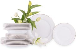Zdjęcie Konsimo Chodzież Porcelana 6 Os. Biały Złoty Maria Złoty Pasek - Gdynia