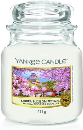 Yankee Candle Sakura Blossom Festival Średnia Świeca Zapachowa 33374