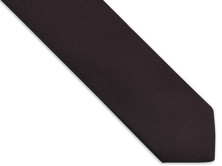 Brązowy krawat męski, strukturalny materiał D311