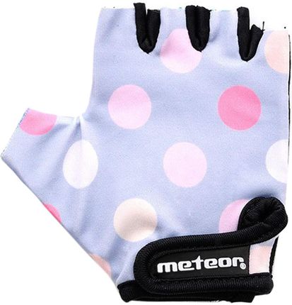 Rękawiczki rowerowe dla dzieci Meteor szare w kropki 23373