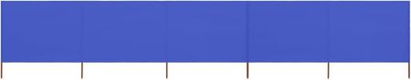 Lumarko Parawan 5-Skrzydłowy Z Tkaniny 600X160Cm Błękit Lazur