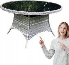Zdjęcie Okrągły Stół Z Szarego Technorattanu Forte - Lubniewice