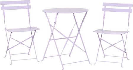 Beliani Metalowy zestaw mebli balkonowych fioletowy 2 krzesła stolik ogród taras Fiori