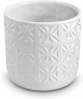 Doniczka ceramiczna na kwiaty 13 cm biała