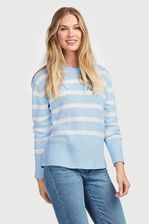 Pasiasty i krótki sweter - Swetry damskie