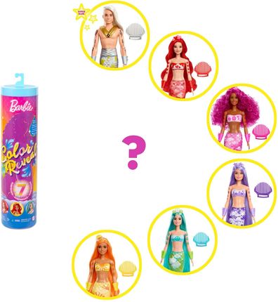 Barbie Color Reveal Kolorowa syrenka Lalka HCC46