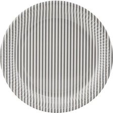 Zdjęcie Talerze Papierowe Stribe Szare 12Szt. - Wronki