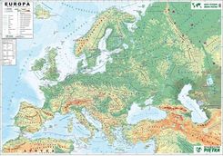 Mapa ścienna Europy Fizyczna konturowa 1:3,3 - Mapy ścienne