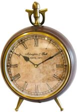 Duży zegar stojący retro w oprawie skórzanej CLK-0409B - Zegary handmade