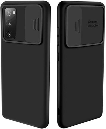 Nexeri Etui Samsung Galaxy S20 Fe / S20 Lite Silikonowe Z Osłoną Na Aparat Silicone Lens Czarne