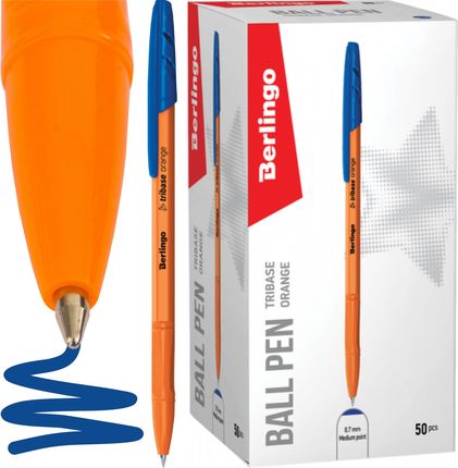 Długopis kulkowy Tribase Orange niebieski 50 sztuk