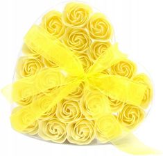 Zestaw 24 Mydlanych Kwiatów W Pudełku Żółte Róże LS801
