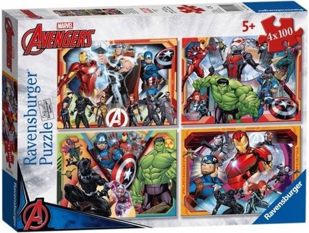 Ravensburger Puzzle Avengers Marvel Zestaw 4W1 36X26 Cm (70794)