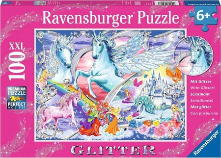 Ravensburger Puzzle Błyszczące Niesamowite Jednorożce 100El.