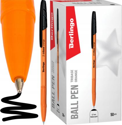 Berlingo Długopis Kulkowy Tribase Orange Czarny 50