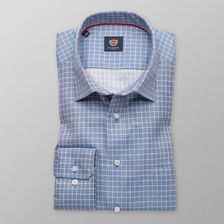 Zdjęcie Błękitna taliowana koszula w kratę - Libiąż