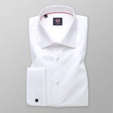 Zdjęcie Biała gładka taliowana koszula na spinki - Tykocin