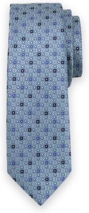 Wąski błękitny krawat w kontrasty