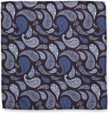 Zdjęcie Brązowo-niebieska poszetka we wzory paisley - Libiąż