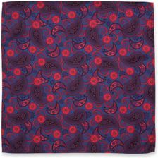 Zdjęcie Granatowo-czerwona poszetka we wzory paisley - Łapy