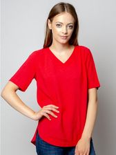 Zdjęcie Czerwona bluzka oversize z krótkim rękawem - Reda